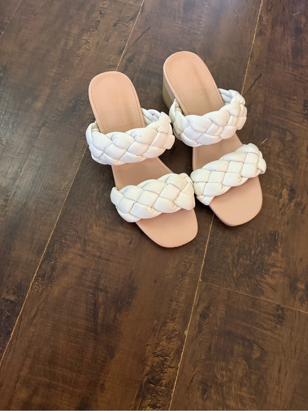 Target White Braided Double-Strap Slide Heels